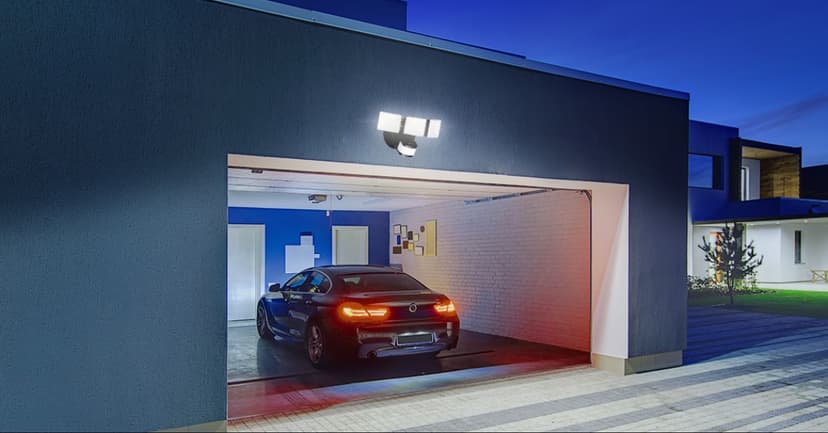 OREiN 3500LM/26W Flood Lights Outdoor, 240°/40FT Big Motion Sensor Outdoor Lights Dusk to Dawn Security Lights IP65 Waterproof 3 Modes for Outside 3500SQ.FT Front Door, Garage, Black (Hardwired)