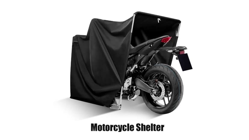 Heavy Duty Motorcycle Shelter Storage Sheds Motorcycle Garage, 136"x54" x75" Motorcycle Cover Waterproof Outdoor Motorcycle Tent with Lock