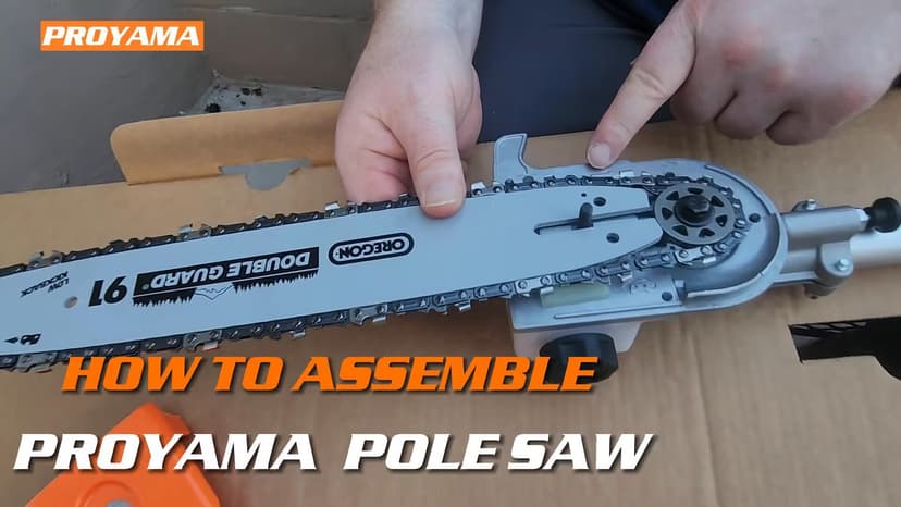 PROYAMA 90-180 Degree 42.7cc Head Adjustable Pole Chainsaw for Tree Trimming with 12 inch OREGON Cutting Bar & OREGON Chain 38-inch Extension for a 15ft Reach Gas Cordless Pole Saw