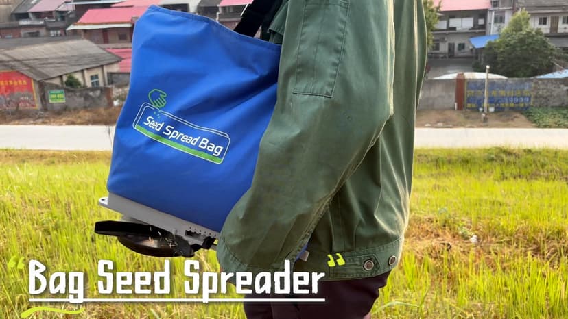 Zipcase 25lb Bag Seed Spreader with Waterproof Bag, Rare Baffle and Accurate Gears, Handheld Grass Seed Spreaders for Lawns, Blue