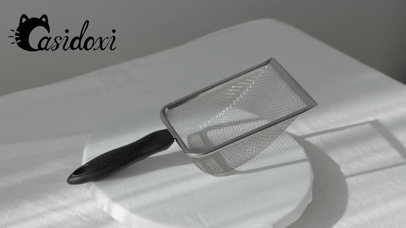 Falltail Stainless Steel Reptile Sand Substrate Scoop Shovel Sifter Fine Mesh Metal Reptile Litter Cleaner Scooper for Sand Bedding