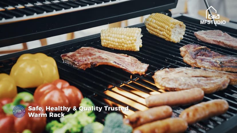 MFSTUDIO Multifunctional Extra Large 49 Inch BBQ Charcoal Grills with Temperature Control, Side Table and Easy Clean Ash Tray, Barrel Barbecue Grill for Multiple-family Household and Friends Party