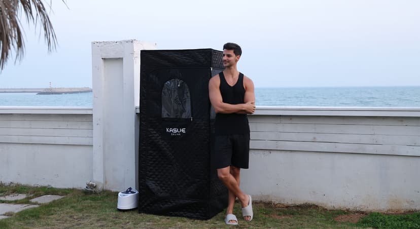 Upgraded Infrared Sauna Box for Relaxation,Detoxification,Portable Steam Sauna for Home with XL Steamer,Folding Chair,Multiple Layered Full Body Sauna Tent for Spa,Indoor,Outdoor,Gym-Black