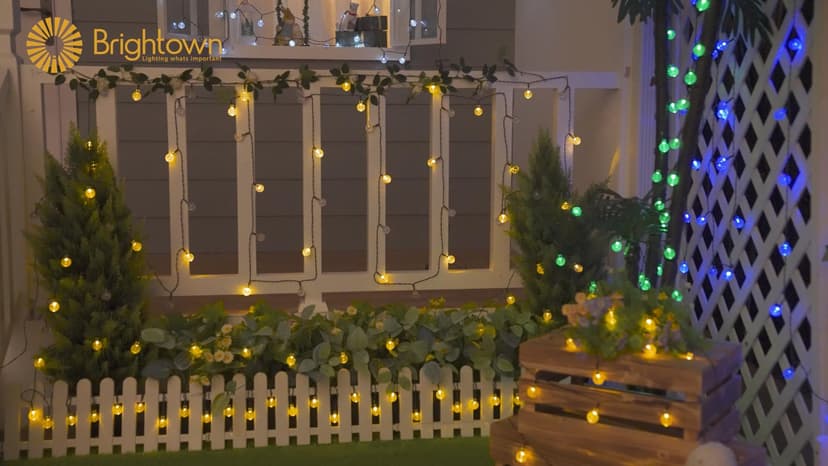 Solar String Lights Outdoor 60 LED 36FT with 8 Lighting Modes, Waterproof Solar Powered Crystal Globe Patio Lights for Garden Yard Porch Wedding Party Decor (Warm White)