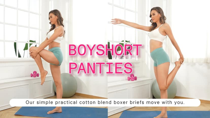 wirarpa Women's Boyshorts Panties Cotton Boxer Briefs for Ladies Underwear Shorts with Cotton Crotch 4 Pack