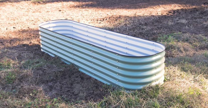 Vego garden Raised Garden Bed Kits, 17" Tall 9 in 1 8ft X 2ft Metal Raised Planter Bed for Vegetables Flowers Ground Planter Box-British Green