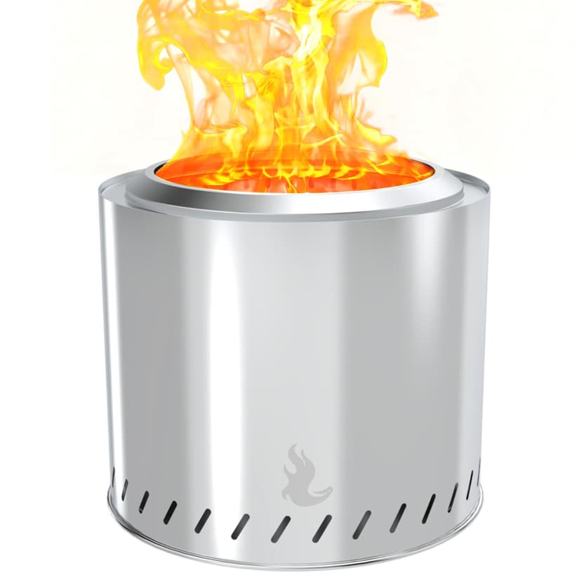 15 inch Stainless Steel Smokeless Fire Pit, Outdoor Smokeless Firepit, Wood Burning Fire Pits for Camping, Bonfire, Low Smoke Firepit for Outside (Oblique Hole)