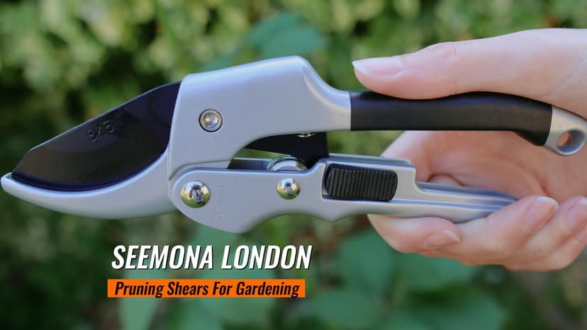 Ratchet Pruning Shears for Gardening Heavy Duty SK5 Japanese Steel Titanium coated Blades 3X Easier Cutting Ideal for Weak Hands & Arthritis. Anvil Pruner, Secateurs, Hedge Shears, Best Garden Gifts
