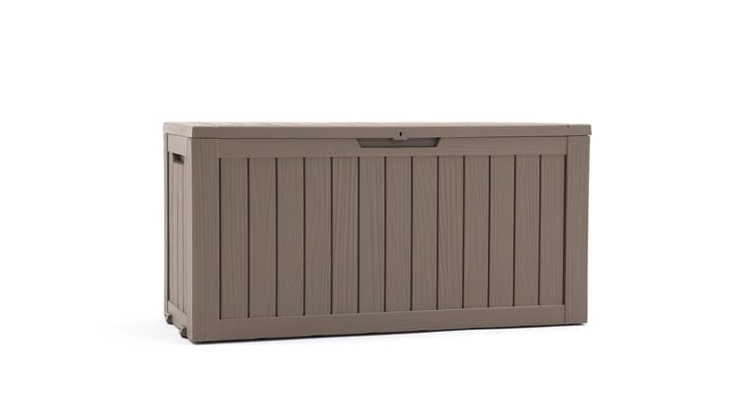 YITAHOME 72 Gallon Outdoor Storage Box, Resin Deck Box Indoor & Outdoor Patio Storage Box w/Wheels for Throw Pillows, Athletic Gear, Yard Implements (Light Brown)