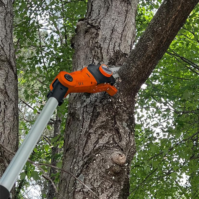 Yard Force Electric Pole Saw YF65PS with 10-inch Oregon Cutting Bar, Powerful 6.5 Amp Motor, Telescoping Pole Cutting Up to 15 ft, Automatic Lubrication