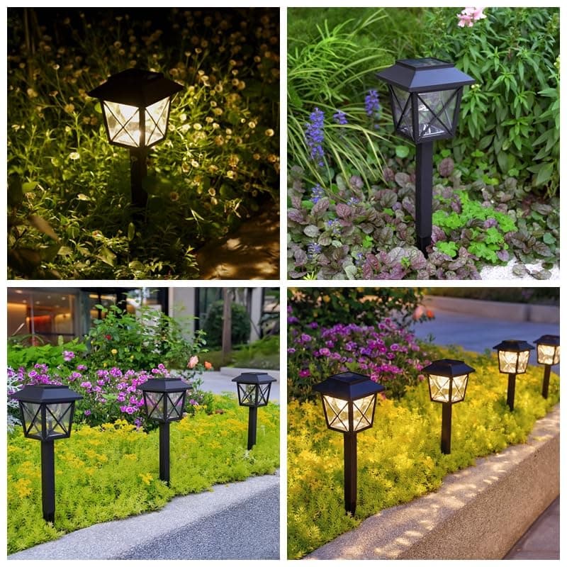 Large Rotating Solar Lights Outdoor Waterproof 2 Modes Twinkling Decorative Lights for Garden Yard Pathway Walkway Decorations Landscape Lighting. (Set of 4)