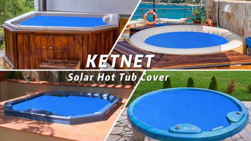 Solar Hot Tub Spa Bubble Cover Blanket for 6 7 Ft Round Inflatable Hot Tub Spa Pool Thermal Insulation Floating Bubble Wrap Covers Blankets(6 Ft)