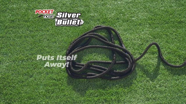 Pocket Hose Silver Bullet 2.0 Expandable Garden Hose 25-FT with Turbo Shot Nozzle, AS-SEEN-ON-TV, Lead-Free, Solid Aluminum Connectors, Easy On/Off Valve, Kink-Free, Leak-Proof