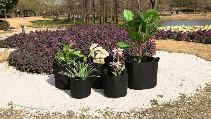 JERIA 12-Pack 3 Gallon, Vegetable/Flower/Plant Grow Bags, Aeration Fabric Pots with Handles (Black), Come with 12 Pcs Plant Labels