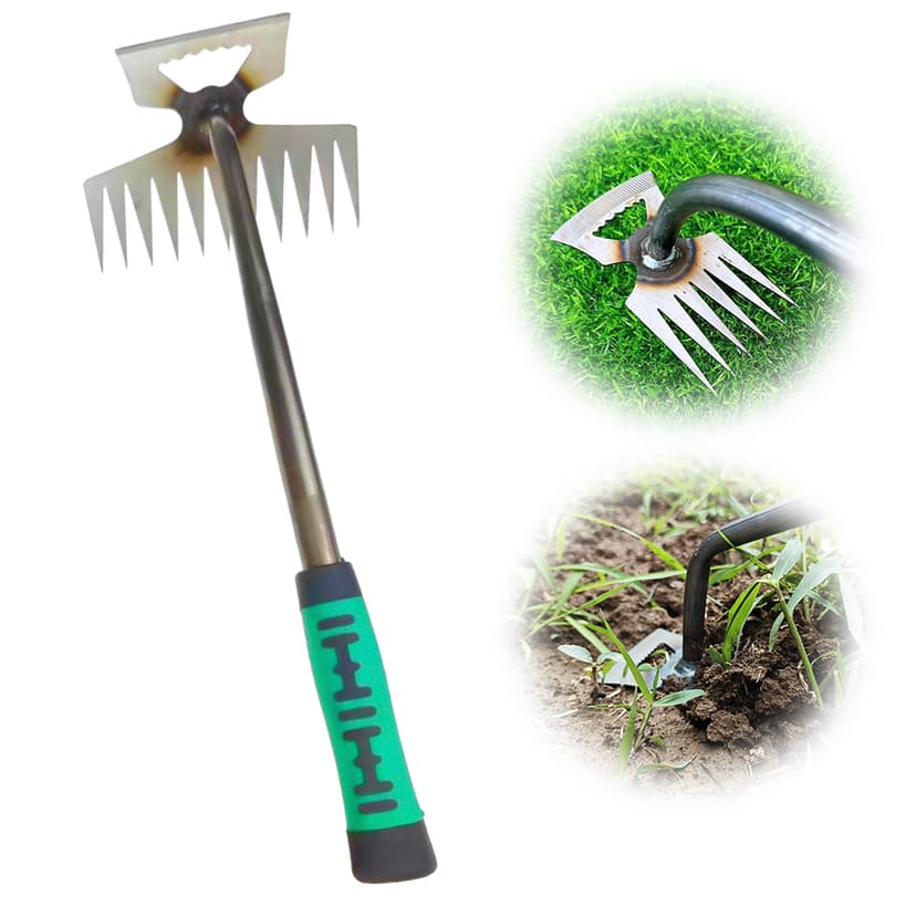 Gardening Hand Weeder Tools, 2025 New Weeding Artifact Uprooting Weeding Tool Weeding Rake Uprooting Weeding Tool, Multifunctional Garden Hand Weeder Tools for Garden (5 Tines)