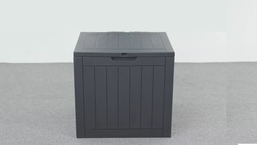 DWVO 30 Gallon Outdoor Storage Box with Side Handles and Lockable Lid, Weatherproof Resin Deck Box for Patio, Cushions, Garden Tools, and Supplies - Black