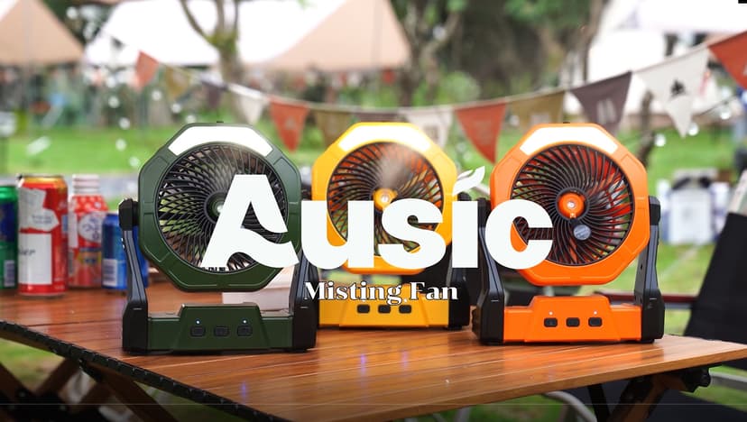 Ausic Portable Misting fan, 8-Inch Cooling Mist Fans, 10000mAh USB Rechargeable Battery Powered Fan with Mister, 250mL Water Tank & LED Lantern, for Home Desk, Bedroom, Office, Outdoor&Indoor Use