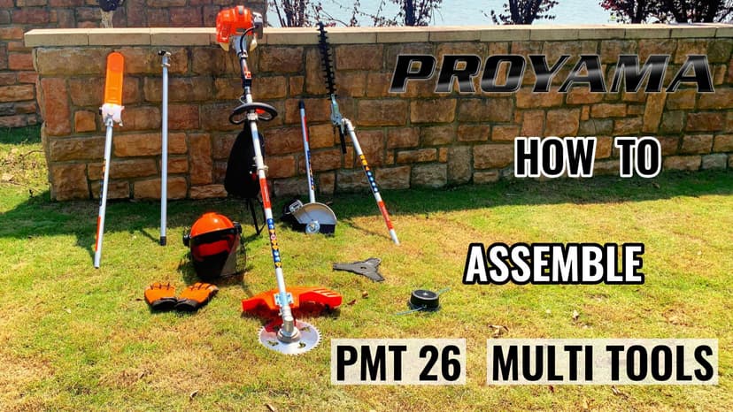 PROYAMA 26cc 6 in 1 Multi Functional Trimming Tools, Gas Hedge Trimmer, Weed Eater, String Trimmer, Brush Cutter, Edger, Pole Saw Chainsaw Pruner with Extension Pole