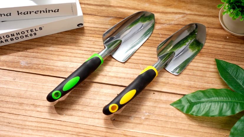 Product Image Yaocom Garden Shovel Aluminum Alloy Heavy Duty Trowel Garden Tool Small Shovels for Digging Metal Hand Trowel Spade with Soft TPR Handle for Lawn Yard Farm Home Shop Planting(12 Pcs)
