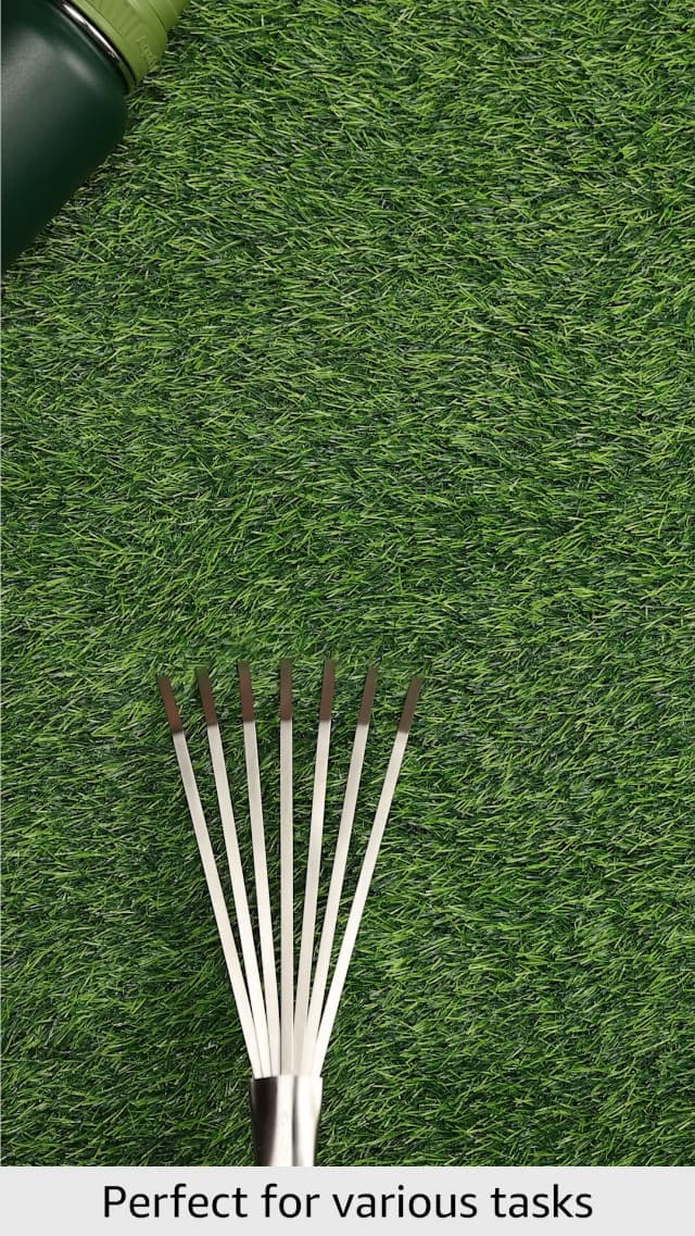 Fiskars Xact Hand Rake, Heavy Duty Gardening Hand Tool with Ergonomic Handle and Hanging Hole