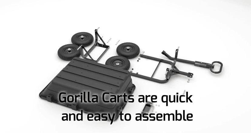 Gorilla Carts Heavy Duty Poly Utility Dump Wagon Garden Cart w/Pneumatic Tires, 6 Cu Ft - 1200 lb Capacity Outdoor Wheelbarrow for Yard, Landscaping & Gardening, Lawn Tractor or ATV Towable
