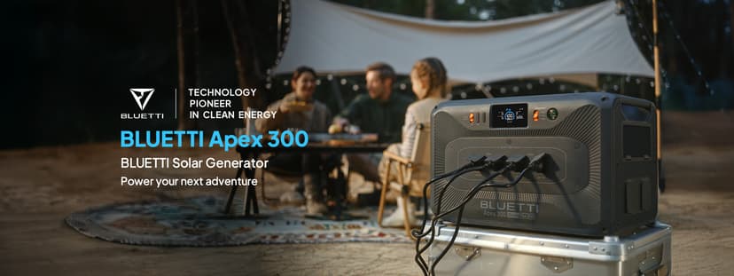BLUETTI Solar Generator Apex 300 & B300K (2025 New) with Charger 1, 5529.6Wh LFP Battery Backup with 6 3840W AC Outlets (7680W Surge), On-the-Go Recharging, Portable Power Station for Camping, RV Life