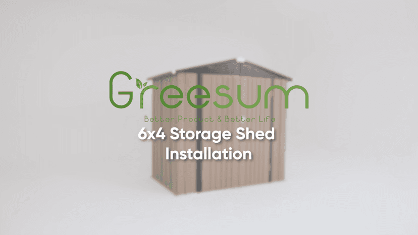 Greesum Outdoor Storage Shed 6 x 4 ft. Utility Tool Shed Metal Storage Garden Shed with Door & Lock for Patio Storage, Brown