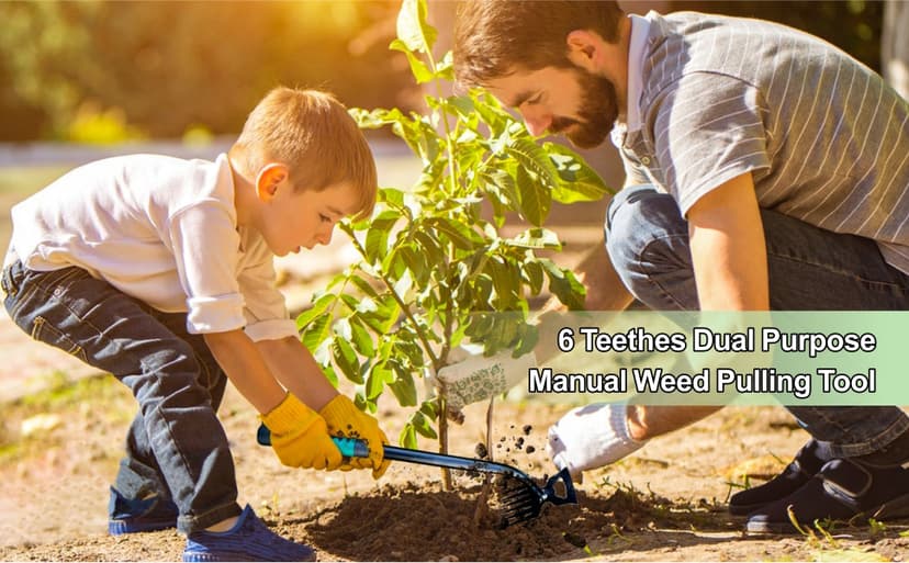 Weed Puller Tool-2Pcs Gardening Hand Weeder Tools, 2025 New Weeding Artifact Uprooting Weeding Tool, Manganese Steel Weed Removal TooL, 6 Teethes Dual Purpose Manual Weed Pulling Tool for Yard Gardenl