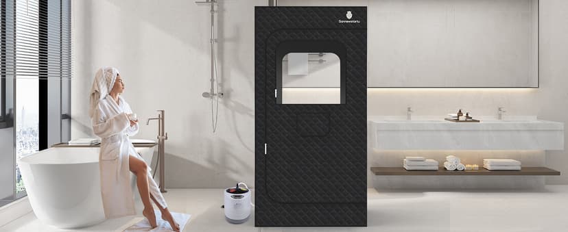 Portable Home Spa - Person Steam Sauna Tent with Quick Heat (1600W), Smart Remote & Leak-Proof Design - Sauna Box with FCC Certified Relaxation in 10 Minutes, (70.9"x 35.4"x 35.4")