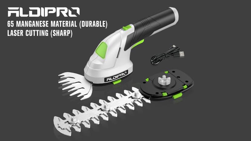 2-in-1 Cordless Hedge Trimmer and Grass Shears 7.2V Handheld Small Electric Bush Trimmer, 2.0Ah Rechargeable Battey Powered Shrub Trimmers for Garden, Yard, Lawn Care