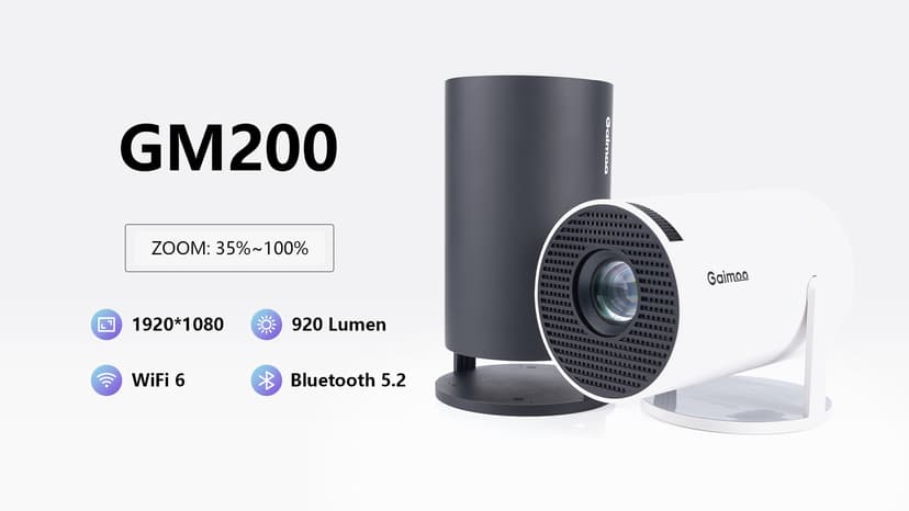 [Built-in App] Mini Projector 2025 Upgraded 1080P FHD 4K Support Projector with Mouse Portable Projector with WiFi and Bluetooth Auto Keystone HDMI/TV Stick/PS5/Laptop, with HDMI Cable & Mouse
