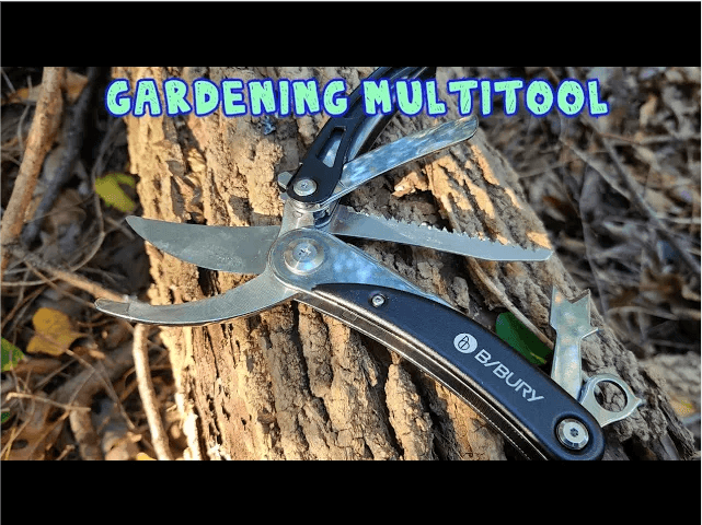 BIBURY Gardening Hand Pruners, 5 in 1 Multitools Folding Scissors 420 Stainless Steel Pruning Shears Bonsai Cutters for Tree Trimmers Secateurs,Garden Scissors,Garden Shears,Clippers for The Garden