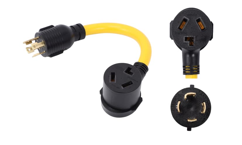 ONETAK NEMA L14-30P to 10-30R 240V 30 Amp 4 Prong Twist Lock Male Plug to 3 Prong Female Outlet Receptacle Generator Welder Dryer Power Cord Adapter