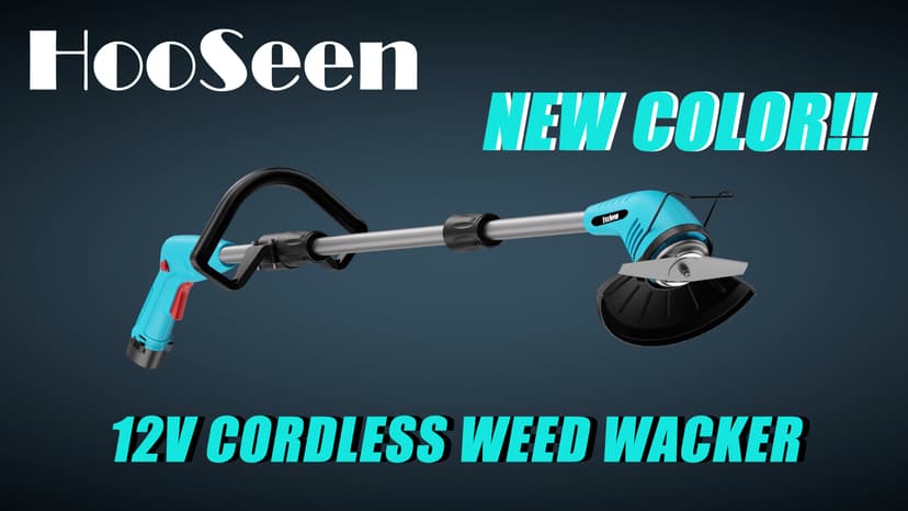 Cordless Lawn Trimmer Weed Wacker - HooSeen 12V Grass Trimmer Weed Cutter with 3 Types Blades, Hand Weeder, 2.0Ah Li-ion Battery Powered Weed Trimmer Grass Cutter for Garden and Yard
