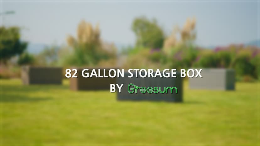 Greesum 82 Gallon Resin Deck Box Large Outdoor Storage for Patio Furniture, Garden Tools, Pool Supplies, Weatherproof and UV Resistant, Lockable, Black