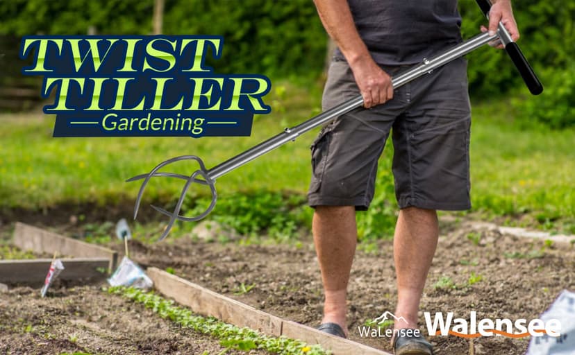 Walensee Upgrade Twist Tiller Manual Hand Tiller Garden Claw Cultivator with a Removable Big Claw, Garden Claw Tool Long Handle Steel Tiller Lawn Aerator Soli Lossener for Gardening Bed and Plant Box