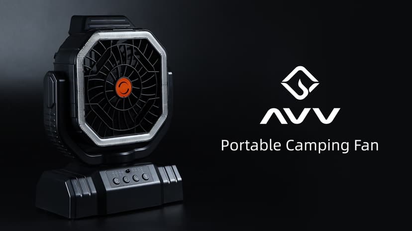 AVV 20000mAh High Speed Portable Camping Rechargeable Fan with Remote Control, Battery Powered with Auto Oscillating with Camping Essentials Accessories for Outdoor, Beach, Patio, Tent, Black