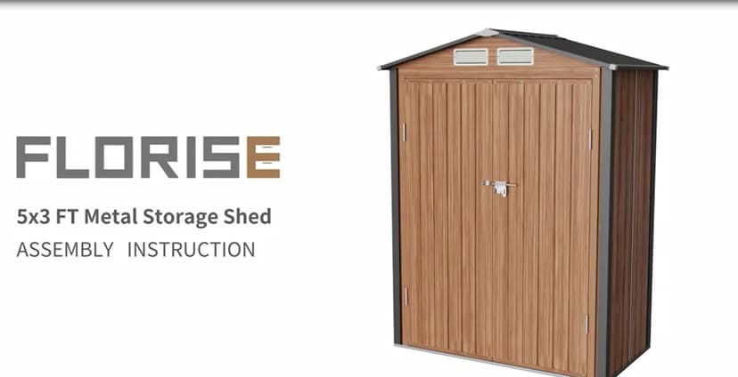 Outdoor Storage Shed, 5x3 Ft Metal Steel Tiny House with Frame Floor & Lockable Door, Vertical Outside Storage Building for Garden, Backyard, Lawn, Patio Utility, Tool Storage