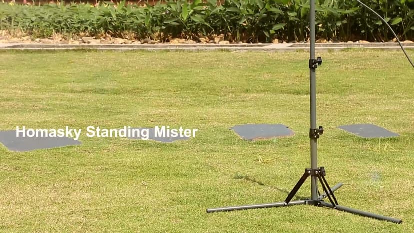Standing Misters for Outside Patio, Adjustable Height 5.3 FT Stand Misting System for Cooling Outdoor, Portable Water Mister for Mist Playing, Patio Cooling, Backyard, Porch, Sprinkler (Gray)