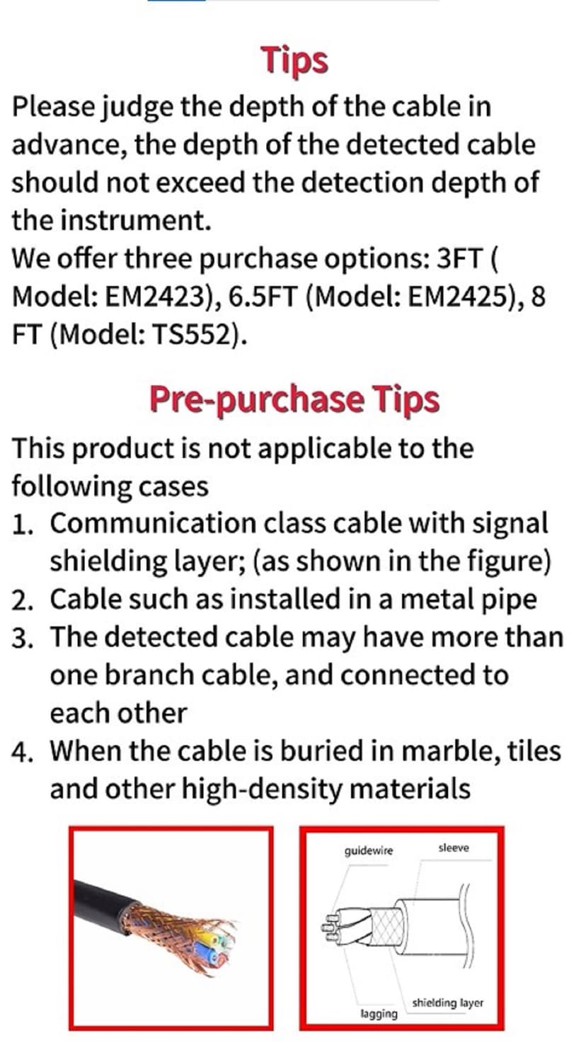 VEVOR Underground Cable Locator, 3 FT Max. Detection Depth, Wire Tracer Break Detector Finder with Earphone, 1000 FT Max.Detection Length Cable Tester for Pet Fence Buried Sprinkler Valve Irrigation