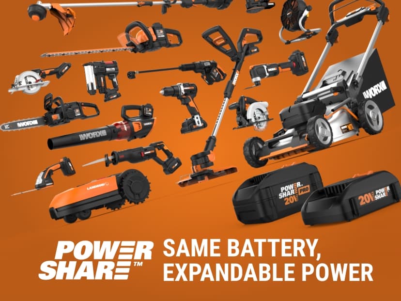 WORX 40V 17" Cordless Lawn Mower for Small Yards, 2-in-1 Electric Mower Cuts Quiet, Compact & Lightweight Push Lawn Mower with 7-Position Height Adjustment – 2 Batteries & Charger Included