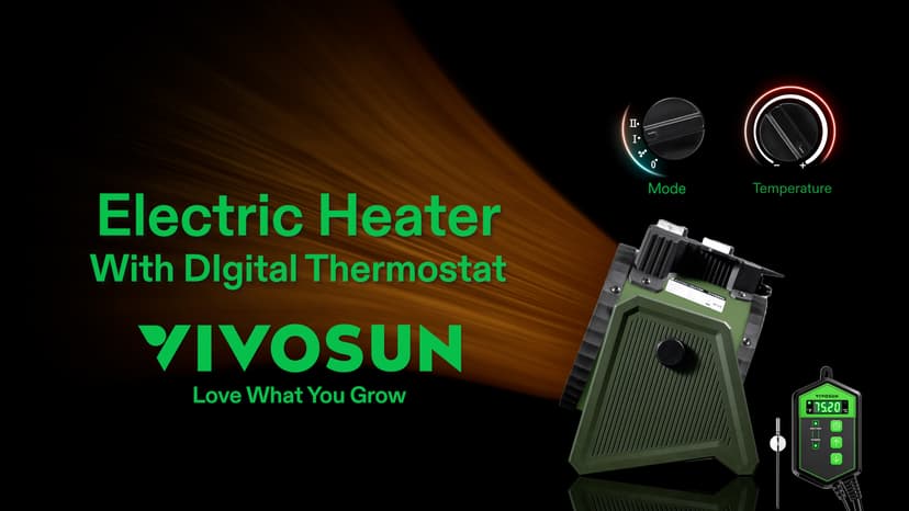 VIVOSUN Portable Greenhouse Heater, 1500W/750W Electric Heater, 3 Modes for Fast Heating, Overheat Protection, Dustproof Design for Grow Tents, Patios & Outdoors
