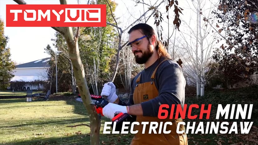 Electric 6 Inch Mini Small Cordless Battery Powered Handheld Chainsaw With Charger For Trimming On Tree Branches, Wood Cutting, Pruning Shears To Diy, Backyard Upkeep, Light Home Repairs