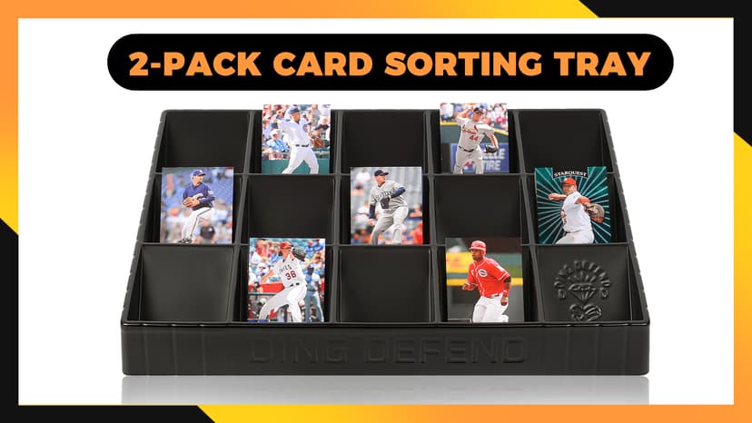 2 Pack Card Sorting Tray - Stackable Trading Cards Organizer, 15-Compartment Playing Organizing Tool - Sorter for Raw, Sleeved and Toploaders, Includes Label Dividers