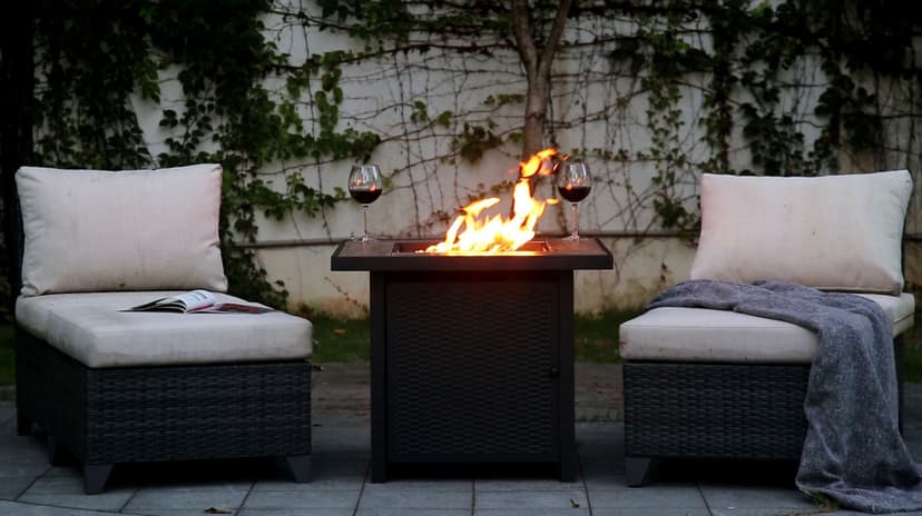 BALI OUTDOORS 50000 BTU Propane Fire Pit for Outdoor, 30 in Fire Pit Table Outdoor, Square Firepits for Outside Backyard, Patio