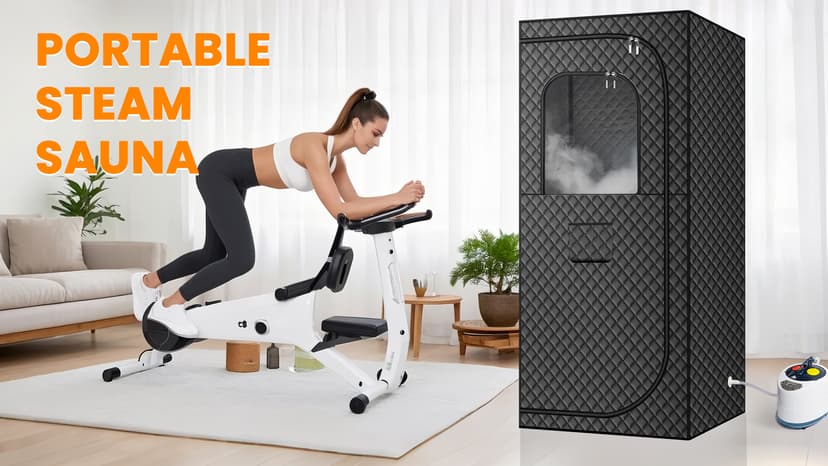 MIXC Portable Steam Sauna Box, Portable Sauna for Home, Person Sauna Tent Sauna Box at Home Spa with 2.6L & 1500W±10%, Remote Control, Folding Chair, Home Sauna for Gym,Pilates,Garage,Hot Tub