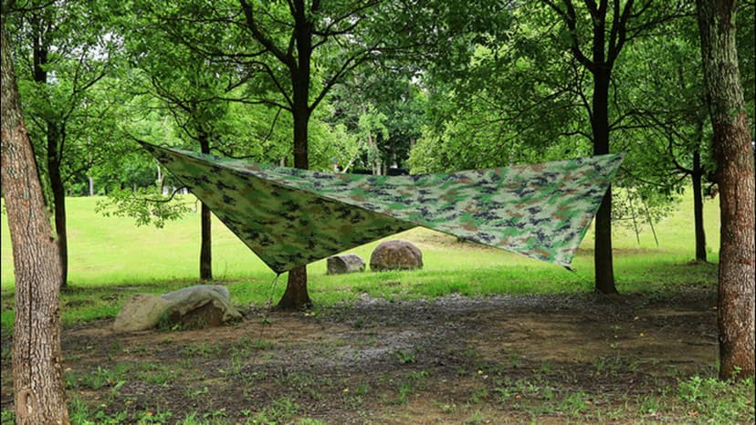 Azarxis Hammock Camping Tarp Rain Fly, Waterproof Tent Footprint Shelter Canopy Sunshade Cloth Picnic Mat for Outdoor Awning Hiking Beach Backpacking - Included Guy Lines & Stakes