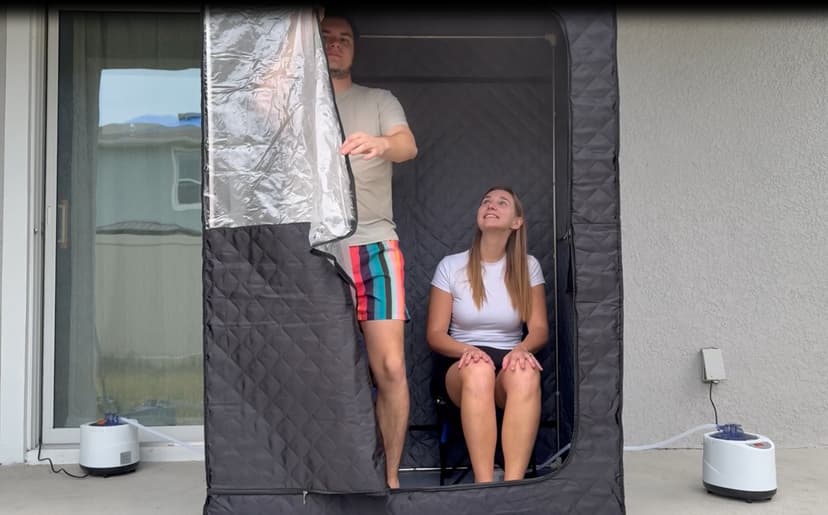 2 Person Portable Steam Sauna for Home, 1 or 2 Person Full Body Home Spa with 2 Foldable Chairs,9 Levels of Sauna Box with Remote Control, (Black, Large)