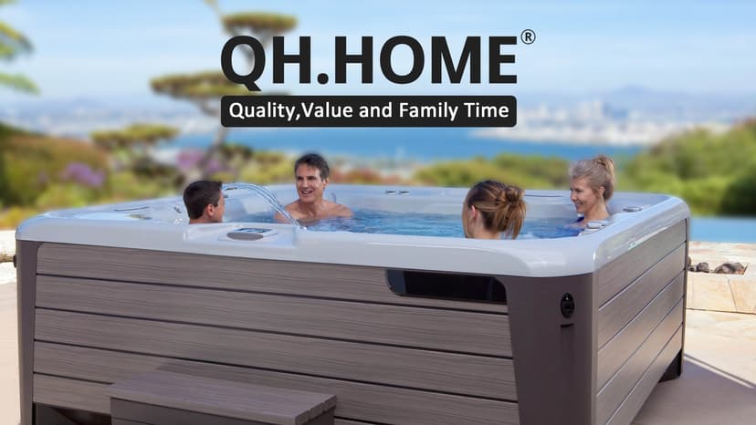 1000N Tearing Strength Hot Tub Cover Protector [900D Upgrade Fabric] 85 x 85 inch fits 84 x 84, 83 x 83, 82 x 82 inch or 81 x 81 Square SPA, Hot Tub Covers Replacement-Wheat