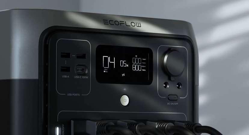 EF ECOFLOW Portable Power Station RIVER 2, 256Wh LiFePO4 Battery/ 1 Hour Fast Charging, 2 Up to 600W AC Outlets, Solar Generator (Solar Panel Optional) for Outdoor Camping/RVs/Home Use